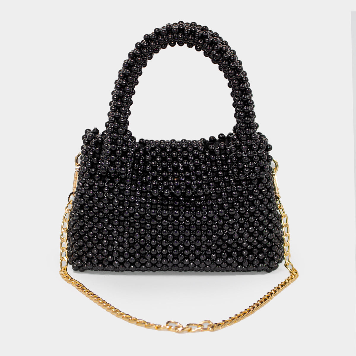 HANDMADE MATE PEARL HAND BAG - BLACK KKB-06