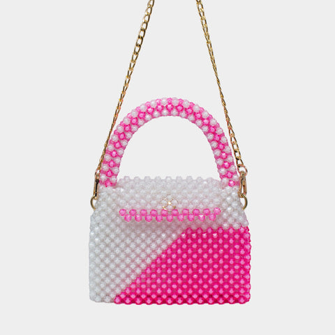 HANDMADE DOUBLE TONE BEADED HAND BAG KKB-10
