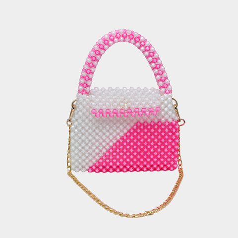 HANDMADE DOUBLE TONE BEADED HAND BAG KKB-10