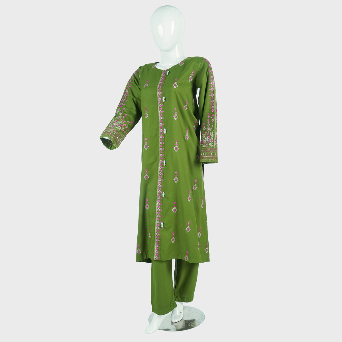 02 PCS Embroidered Dhanak fabric suit (KRAFT AIRLINE SHIRT-03)