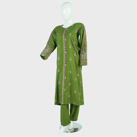 02 PCS Embroidered Dhanak fabric suit (KRAFT AIRLINE SHIRT-03)