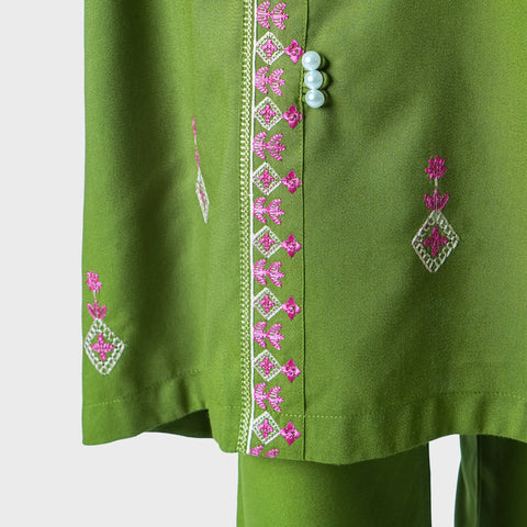 02 PCS Embroidered Dhanak fabric suit (KRAFT AIRLINE SHIRT-03)