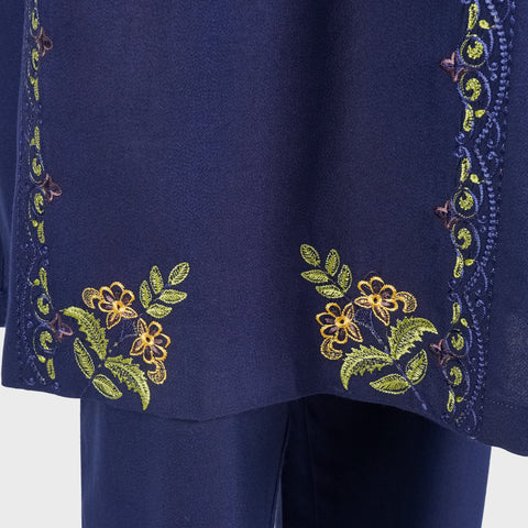 02 PCS Embroidered Dhanak fabric suit (KRAFT KURTA-01)